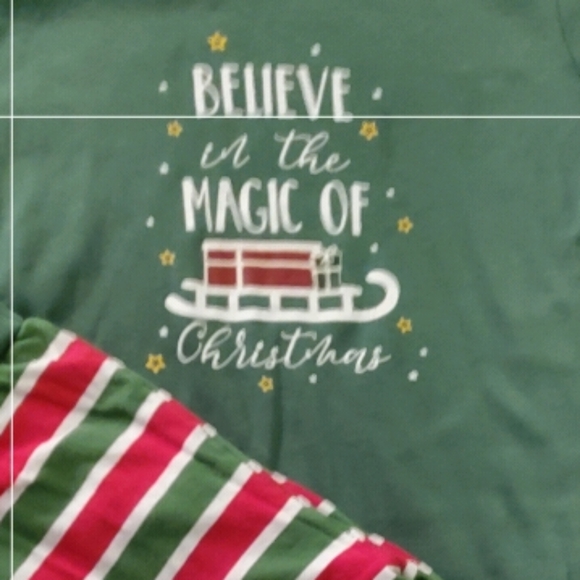 Sleepy heads Believe in the Magic of Christmas Green Red Pajama Set 10 - Picture 3 of 6
